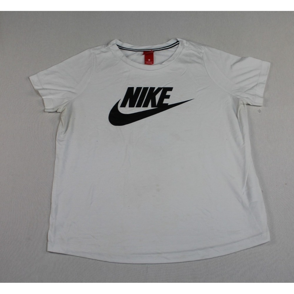 Nike T-Shirt Women 1X White Good Short Sleeve Logo Graphic Tee
